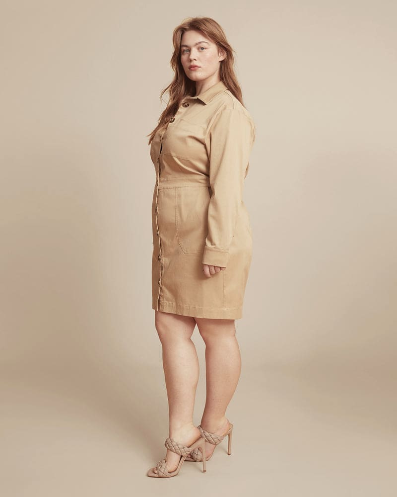 Shirt dress khaki 2025